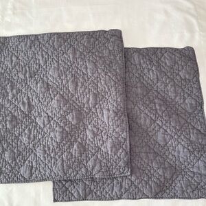 Pair of Restoration Hardware Belgian Flax Linen Pillow Shams Graphite Gray